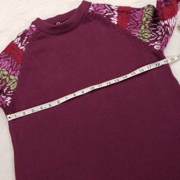 Intialpaca Inti 100% Alpaca Wool Fair Isle Nordic Sweater Womens Medium Peru - Picture 3 of 8